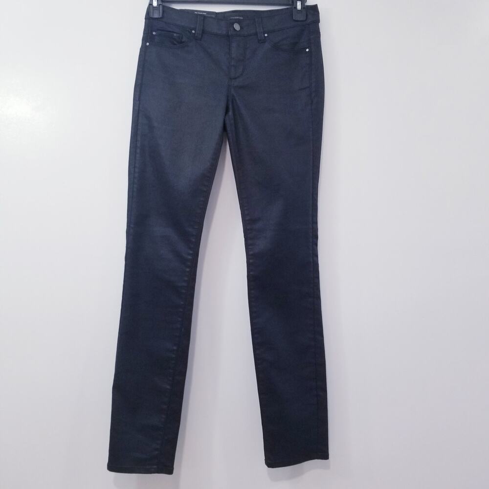 NEW ANN Taylor The Skinny Modern Fit Coated Black Pants